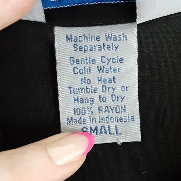 Vintage 80s Black Button Down Shirt Lace Collared Womens S Whimsy Goth Vampire - Picture 11 of 14